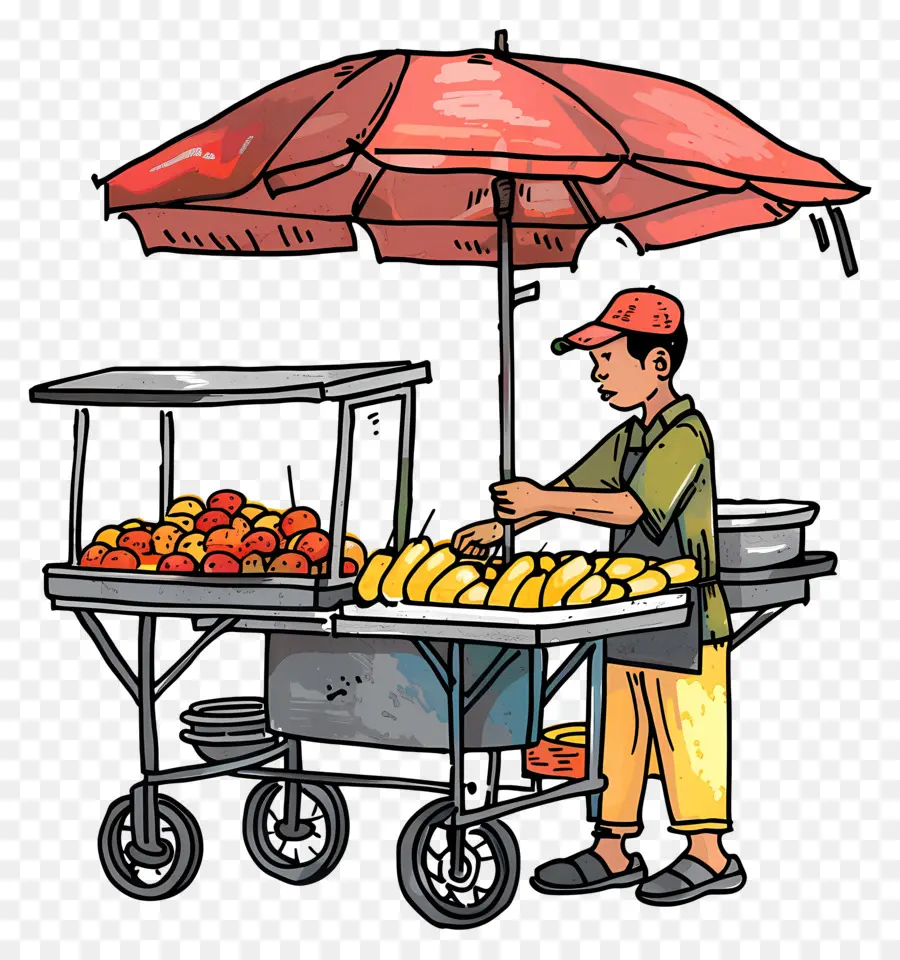 Comida De Rua，Carrinho De Frutas PNG