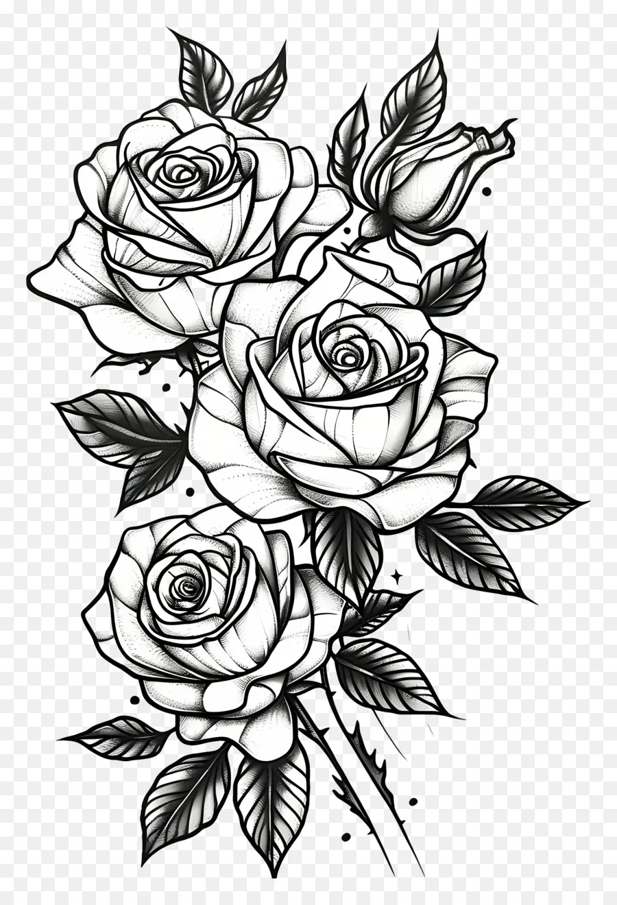 Tatuagem De Rosas，Buquê De Flores PNG