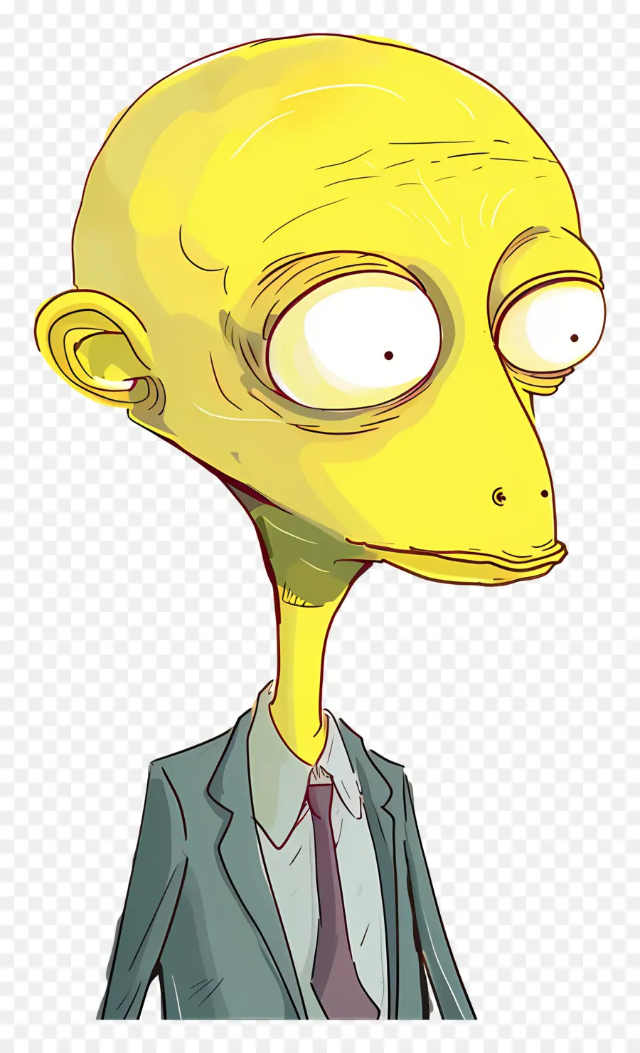 Senhor Queimaduras，Personagem Alienígena Amarelo De Terno PNG