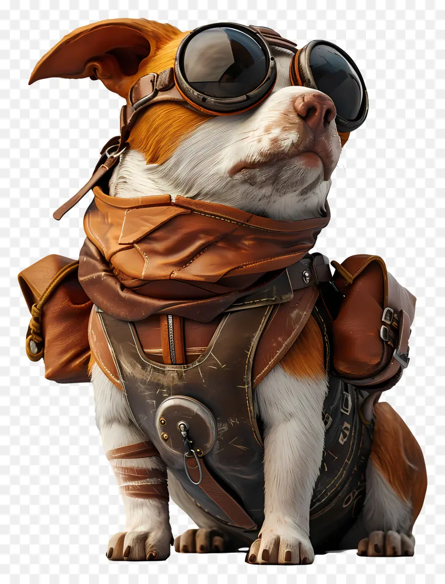 Cachorro，Cachorro Com Roupa De Aviador PNG