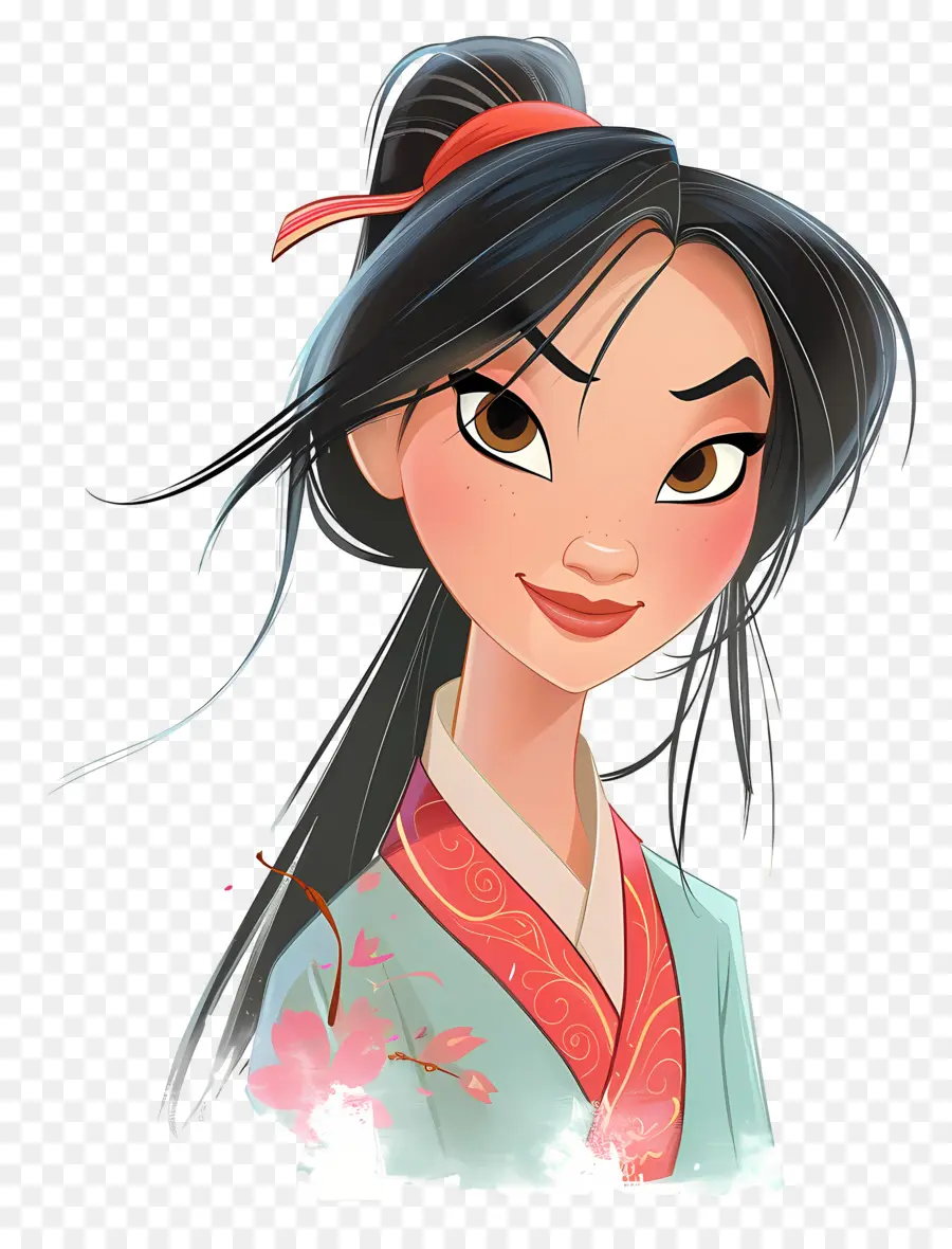 Princesa Mulan，Mulher Em Vestido Tradicional PNG