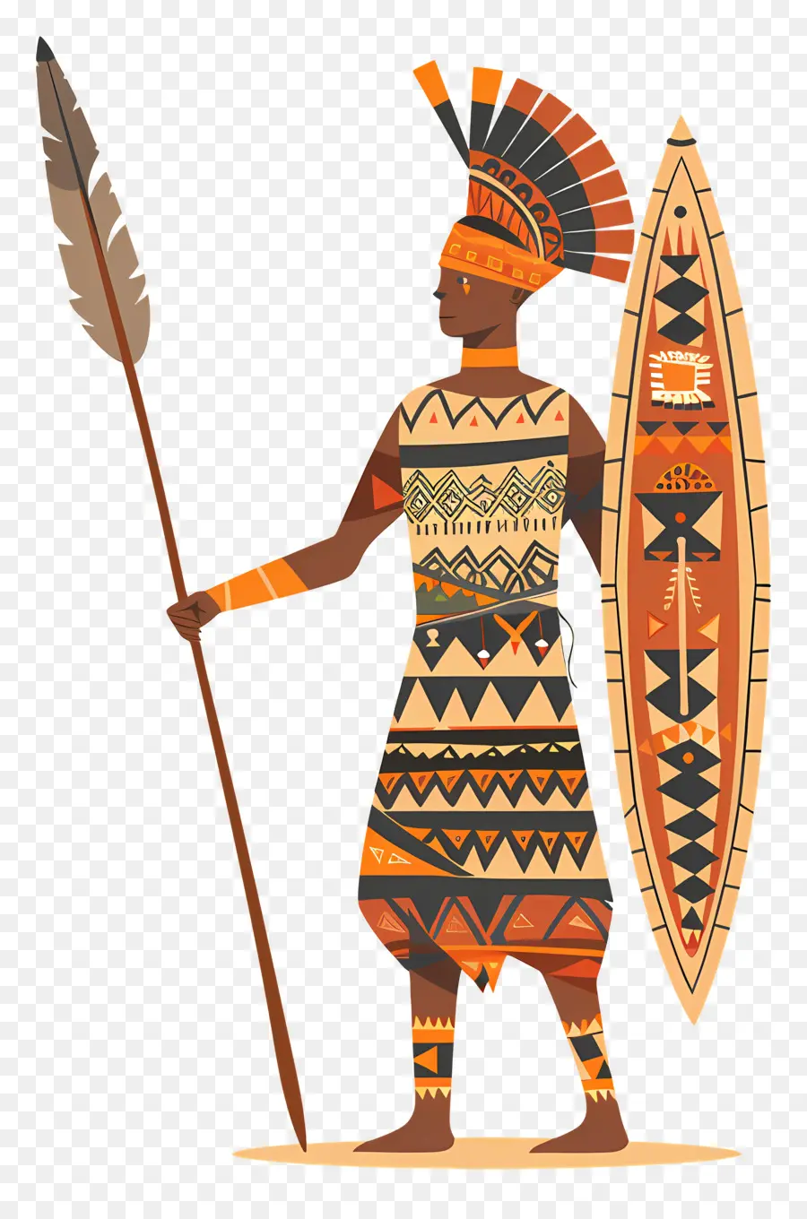 Guerreiro Tribal，Guerreiro Com Escudo PNG