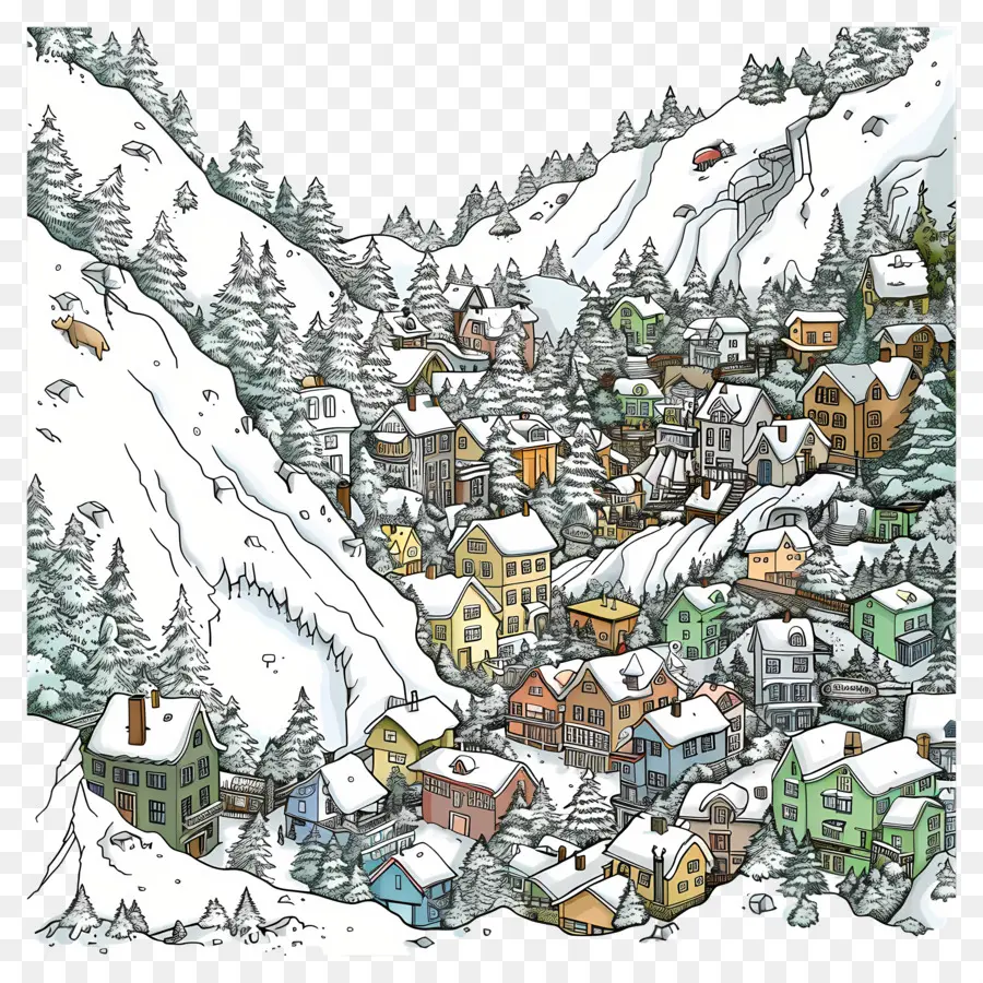 Cidade Coberta De Avalanche，Aldeia Nevada PNG