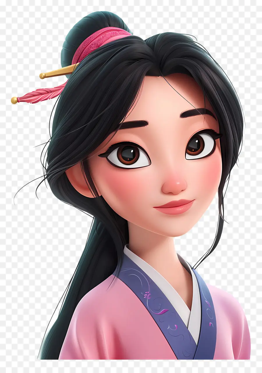 Princesa Mulan，Garota Animada PNG