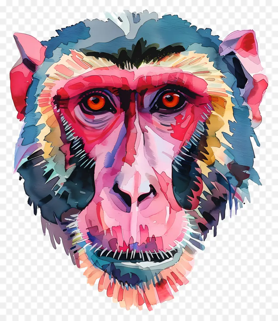 Cara De Babuíno，Macaco Colorido PNG