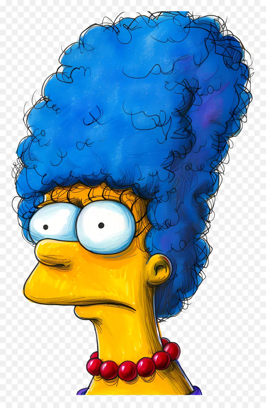 Marge Simpson，Personagem De Desenho Animado De Cabelo Azul PNG