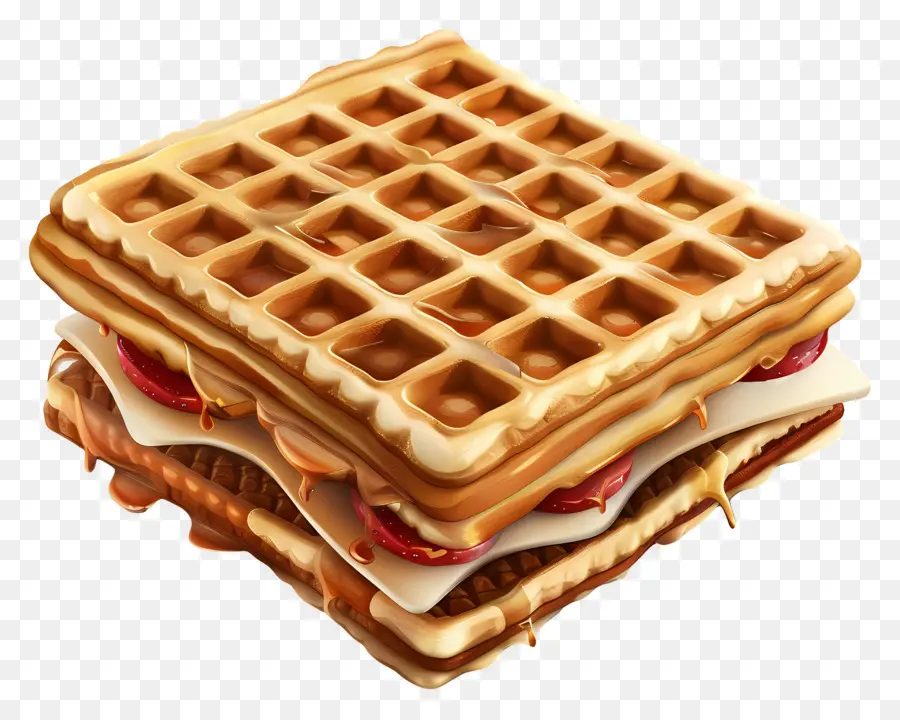 Sanduíche De Waffle，Waffle PNG