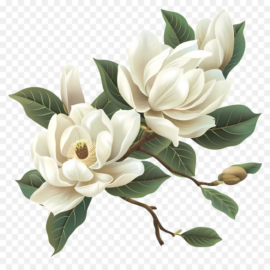 Flores De Magnólia Branca，Flor De Magnólia PNG