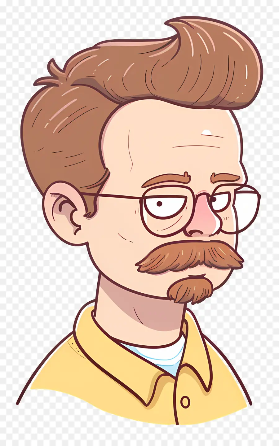 Ned Flandres，Homem De Desenho Animado Com óculos PNG