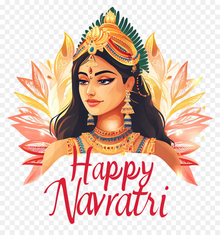 Feliz Navratri，Mulher Navratri PNG