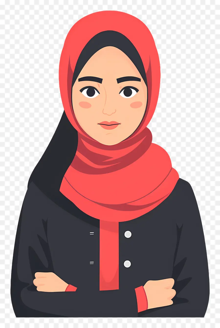 Menina Hijab Dos Desenhos Animados，Mulher Em Hijab Vermelho PNG