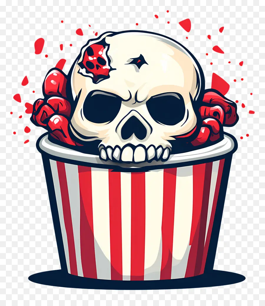 Noite De Filmes De Terror，Crânio No Balde PNG