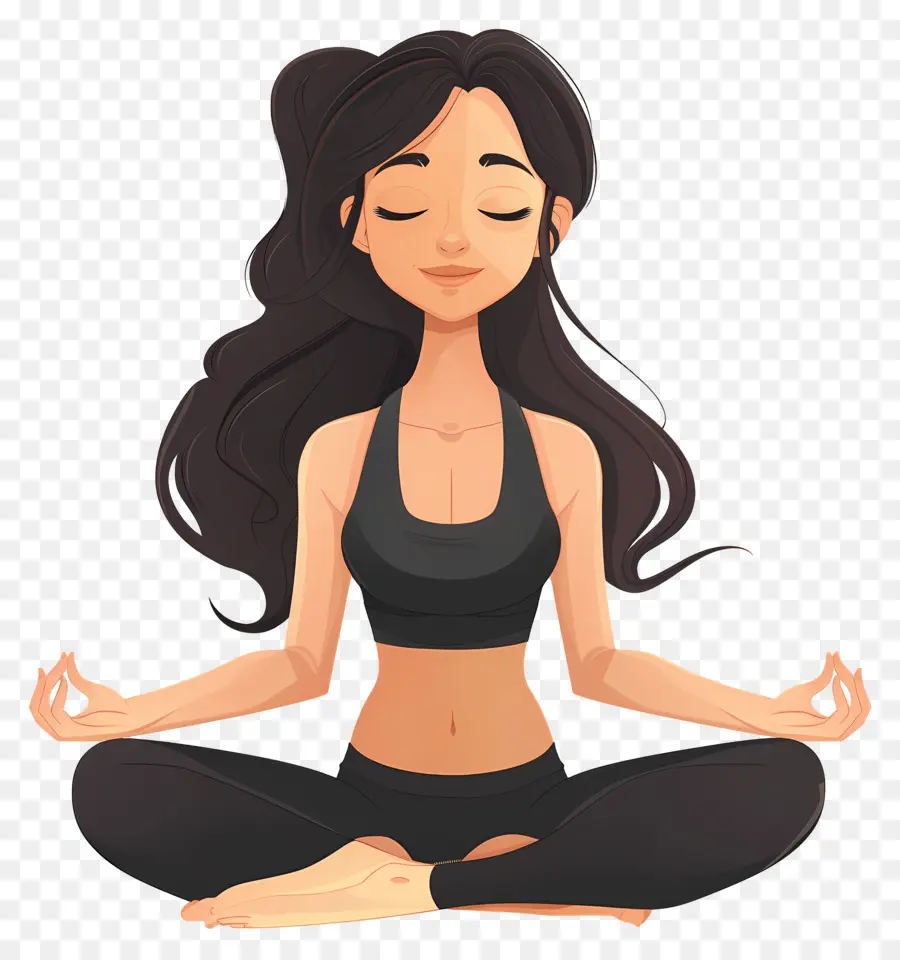 Meditação De Ioga Feminina，Postura De Ioga PNG