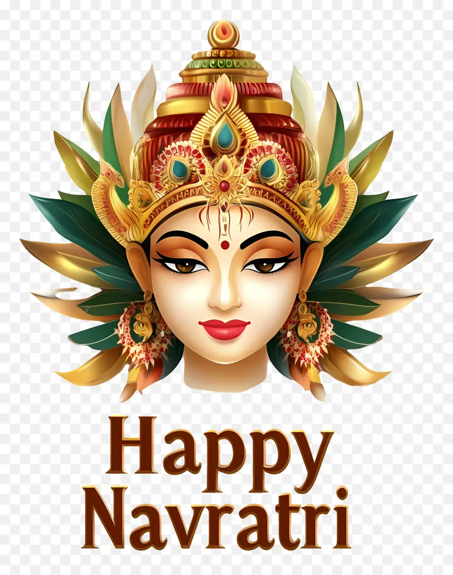 Feliz Navratri，Rosto De Deusa PNG