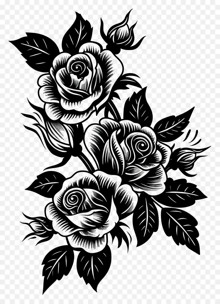 Tatuagem De Rosas，Rosas Negras PNG