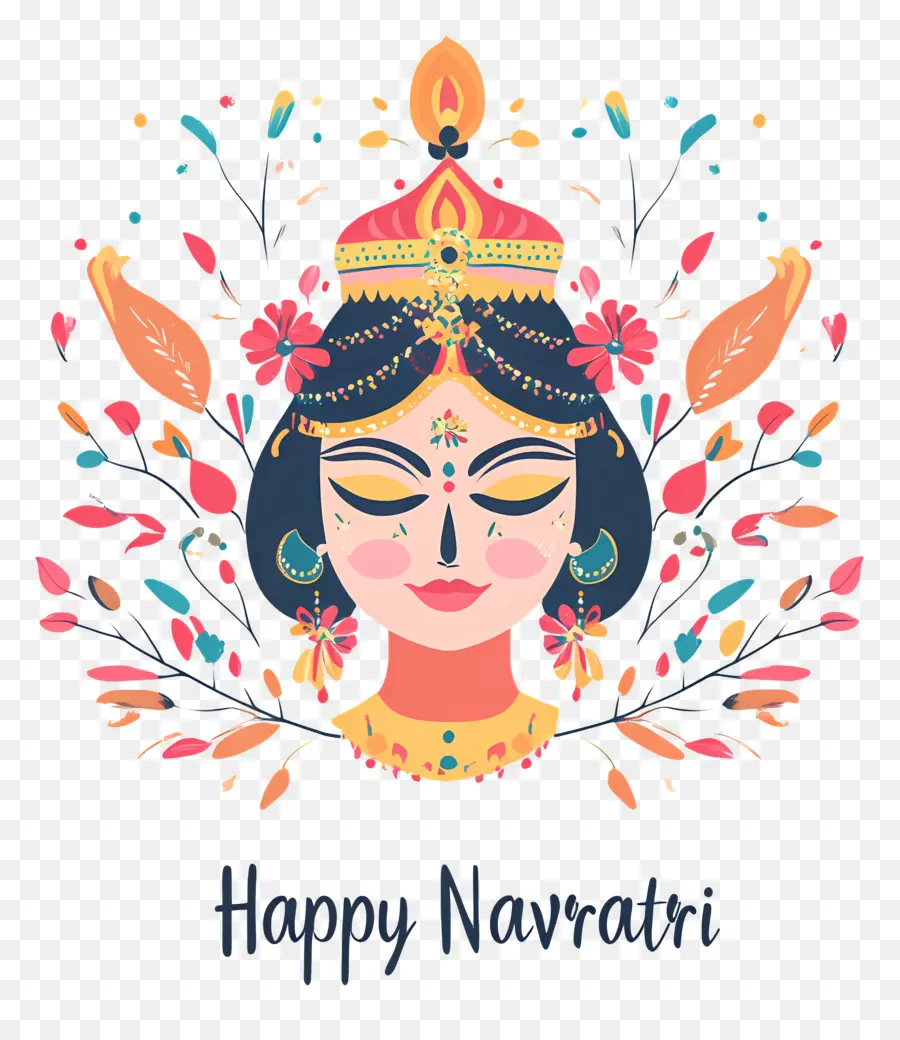 Feliz Navratri，Ilustra O Da Celebra O De Navratri PNG