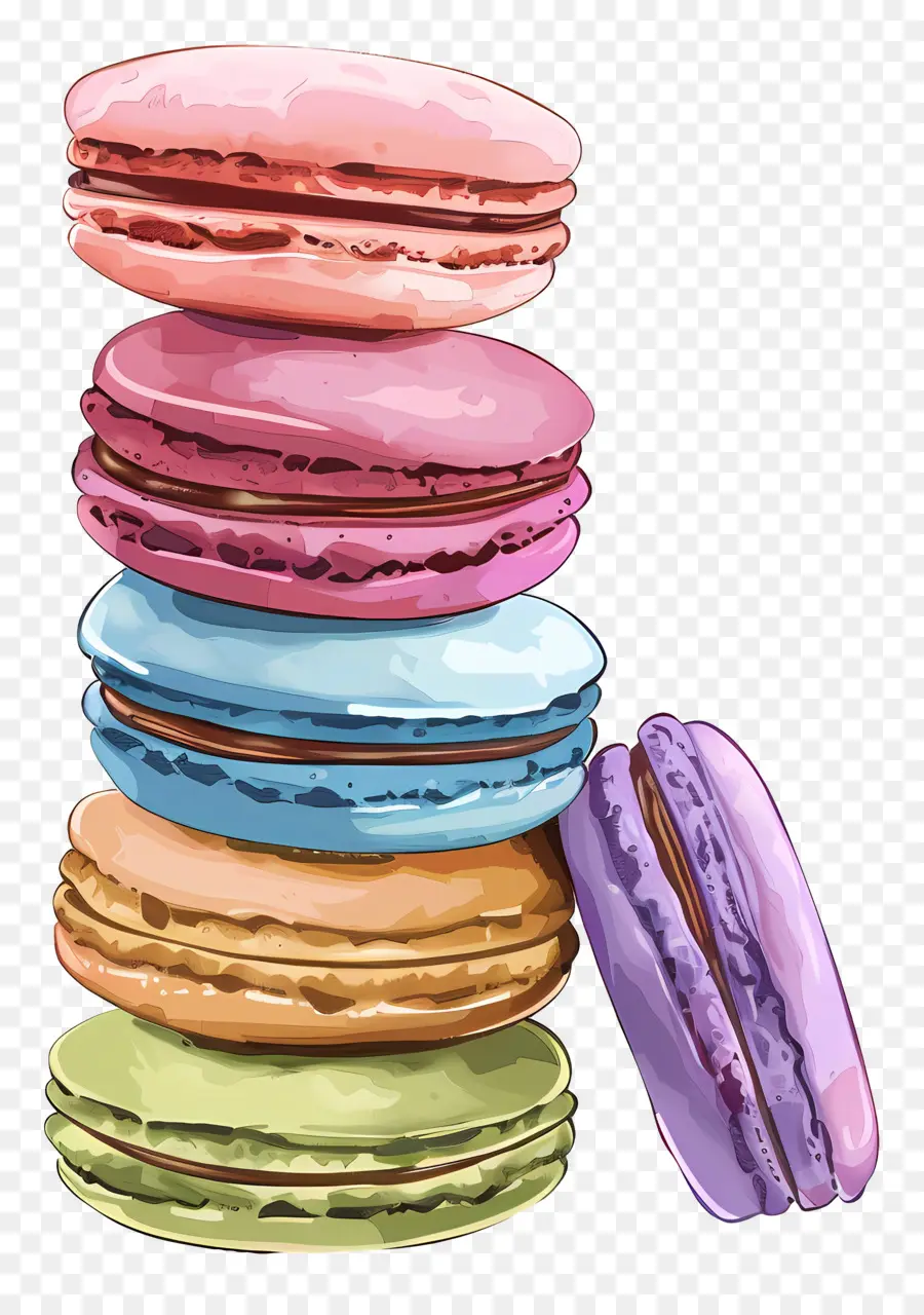 Pilha De Macarons，Macarons Coloridos PNG