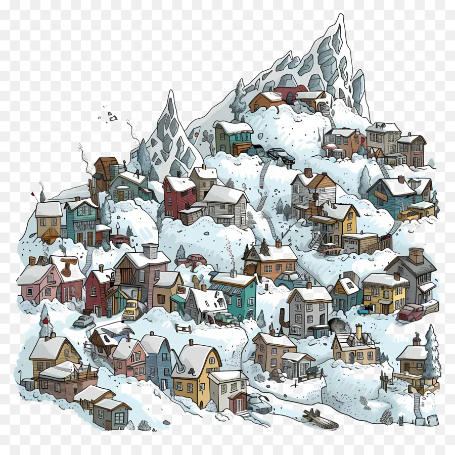 Cidade Coberta De Avalanche，Aldeia Nevada PNG