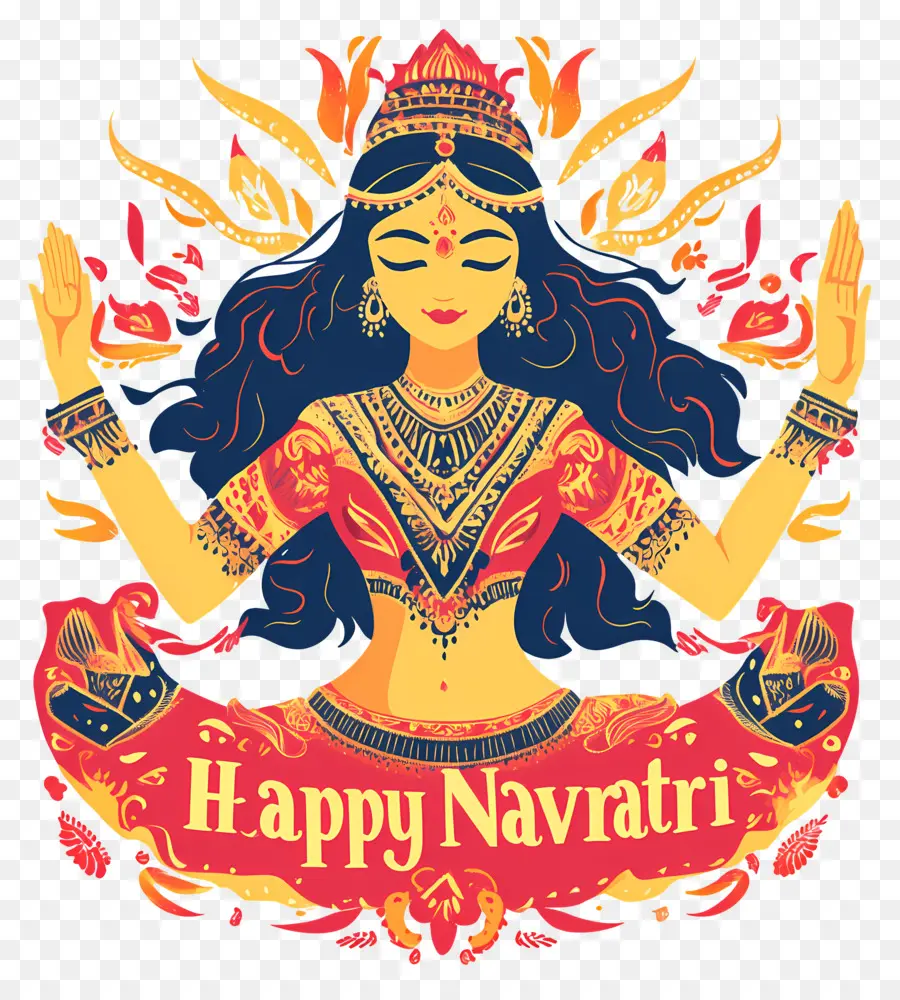 Feliz Navratri，Mulher Navratri PNG