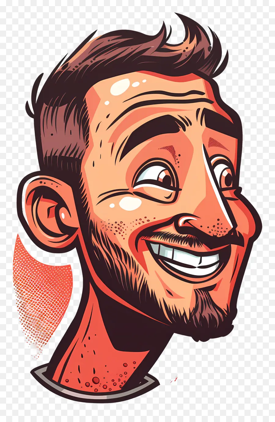 Cabeça De Homem Sorridente，Homem Dos Desenhos Animados PNG