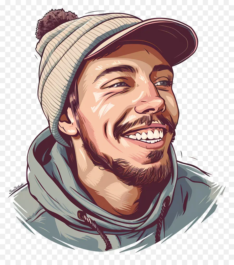 Cabeça De Homem Sorridente，Homem PNG