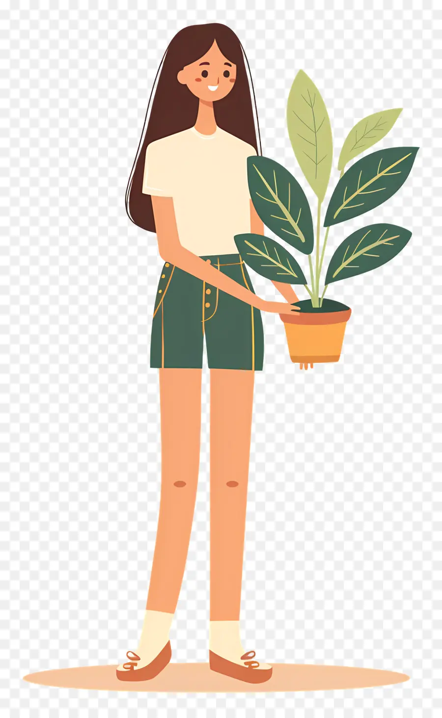 Menina Segurando Planta De Casa，Menina Segurando Planta PNG