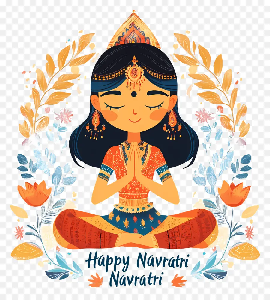 Feliz Navratri，Ilustração Feliz De Navratri PNG