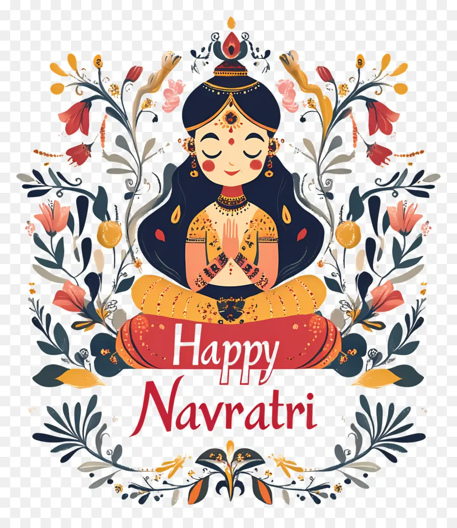 Feliz Navratri，Ilustra O Da Celebra O De Navratri PNG