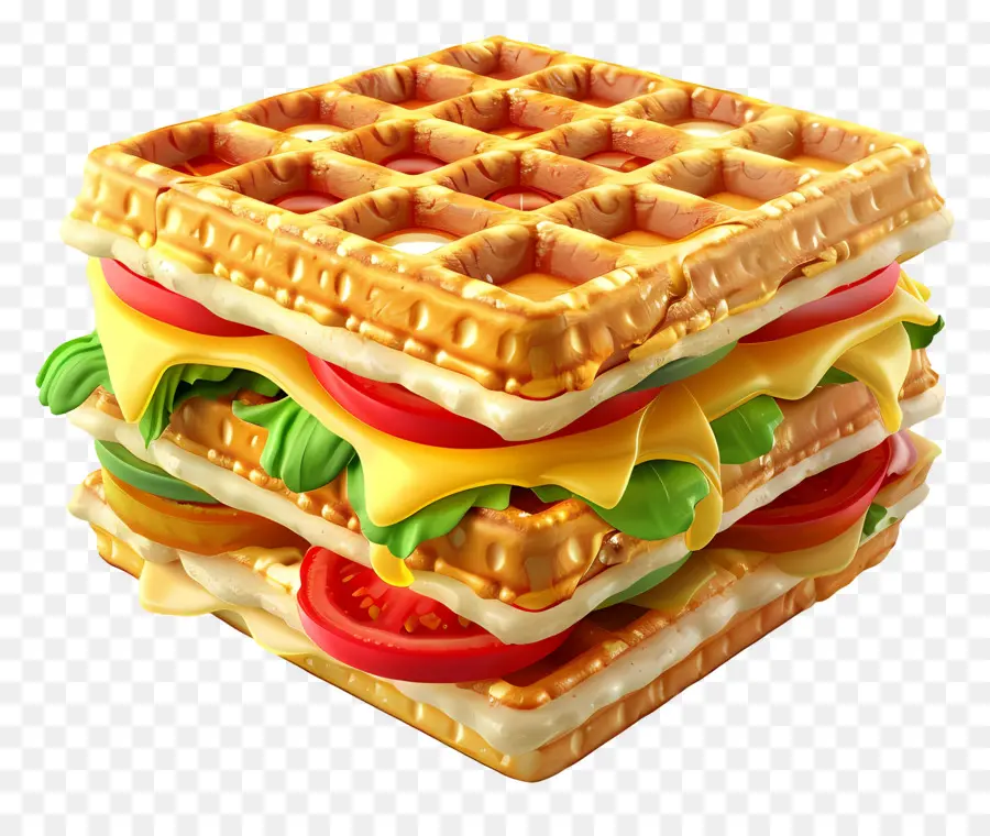 Sanduíche De Waffle，Waffle PNG