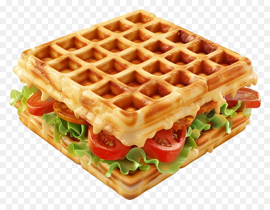 Sanduíche De Waffle，Waffle PNG