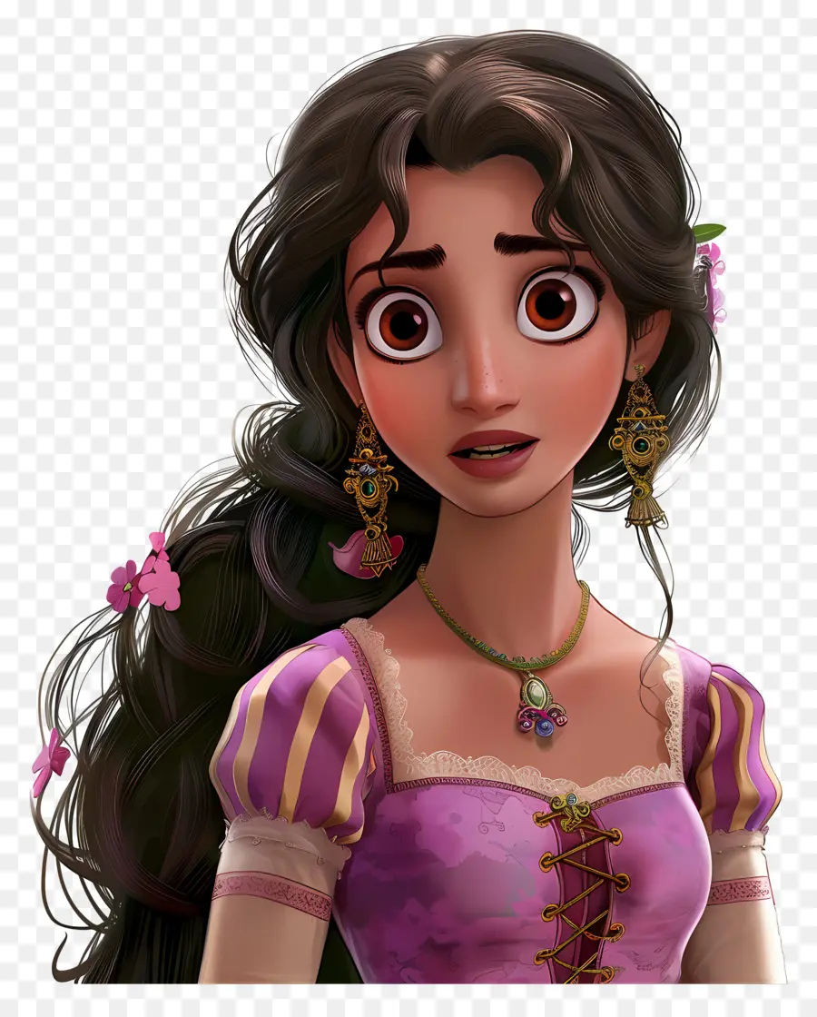 Princesa Rapunzel，Garota PNG