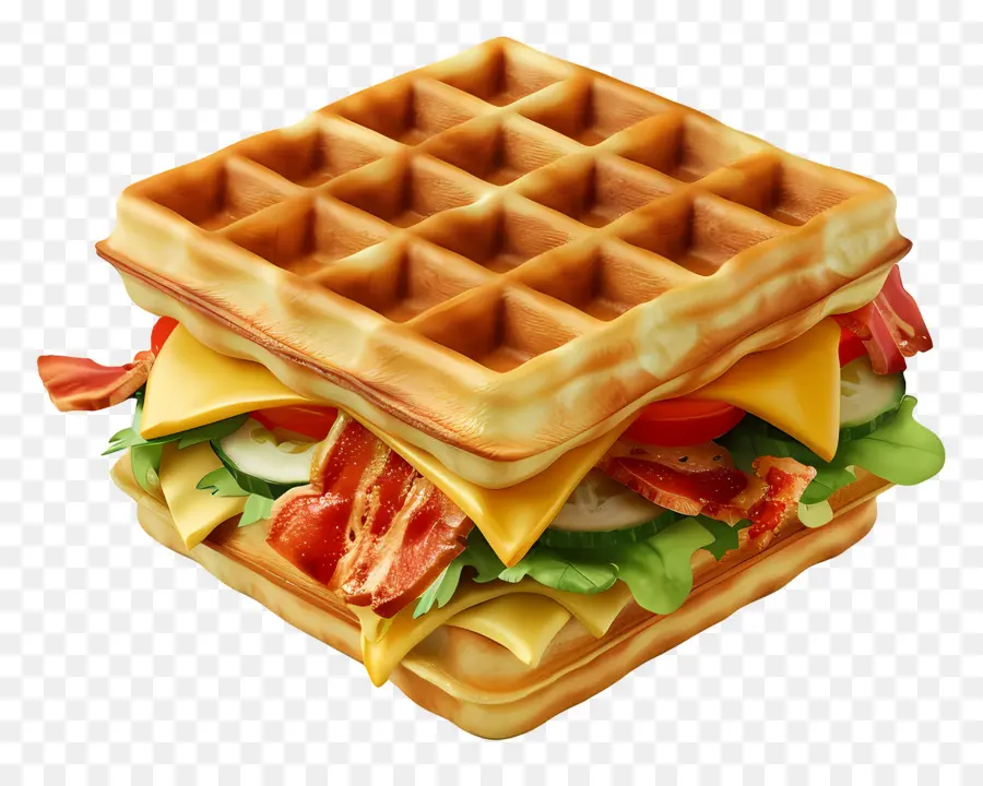 Sanduíche De Waffle，Waffle PNG