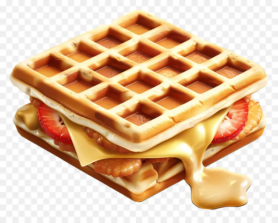 Sanduíche De Waffle，Waffle PNG