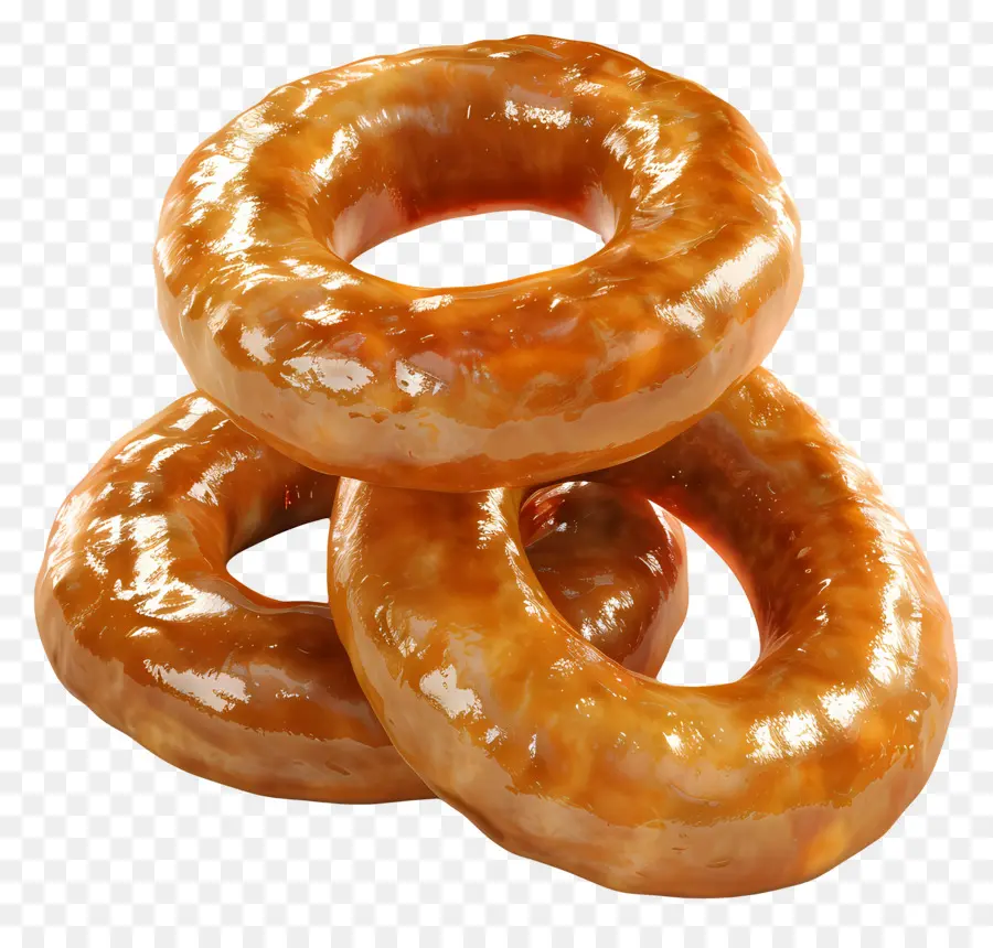 Anéis De Cebola，Donuts Glaceados PNG