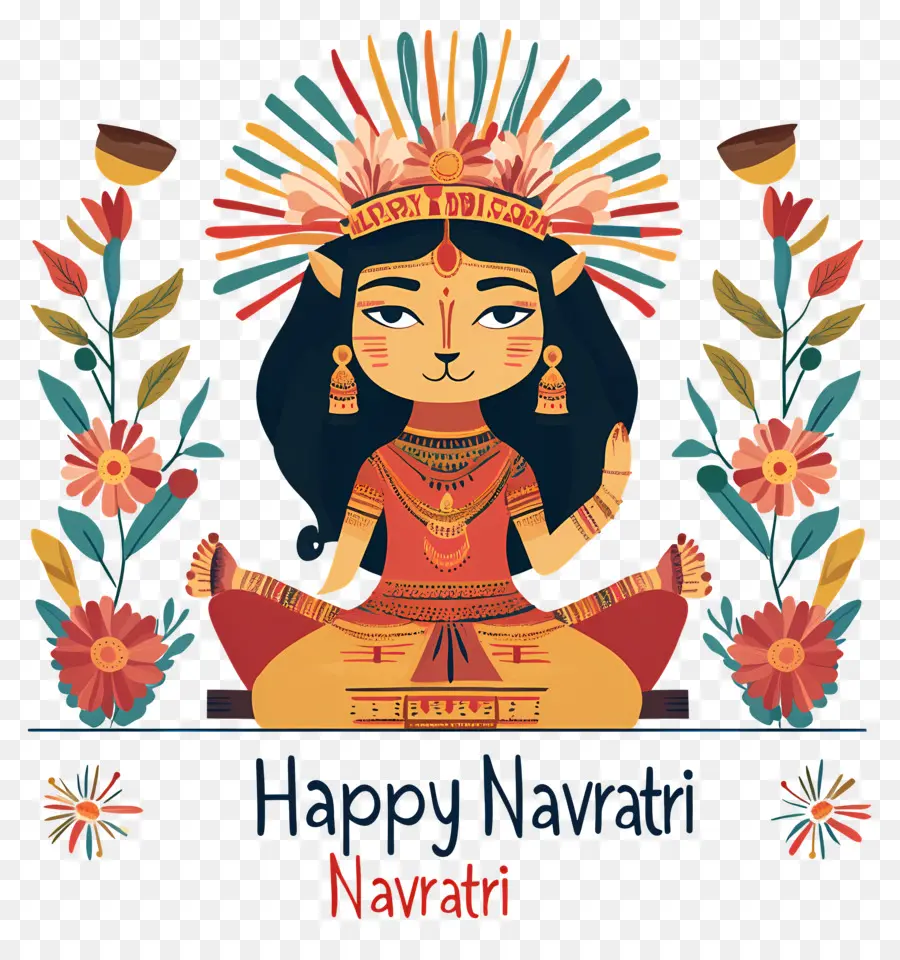 Feliz Navratri，Deusa Navratri PNG