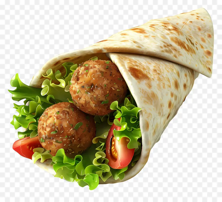 Envoltório De Falafel，Vegetais PNG