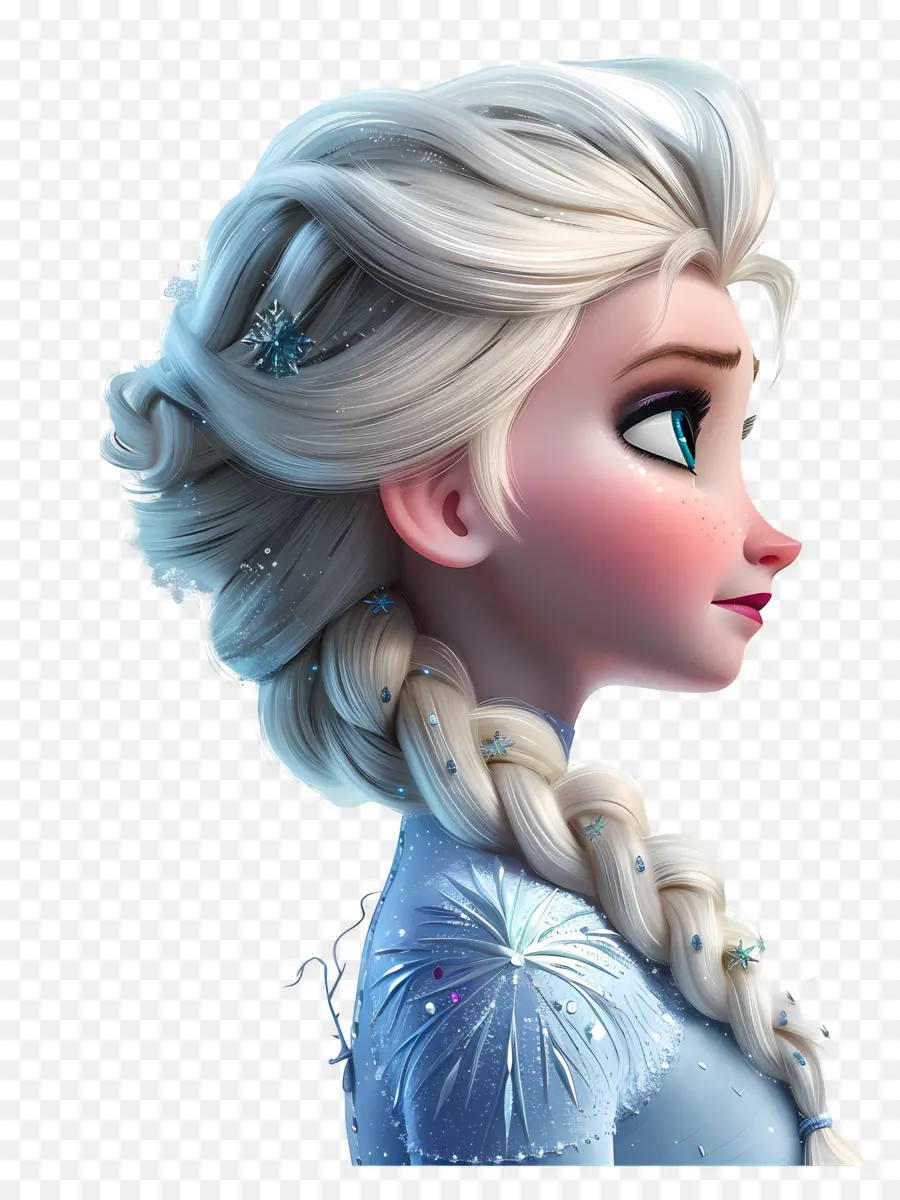 Princesa Elsa Congelada，Personagem De Trança Loira PNG