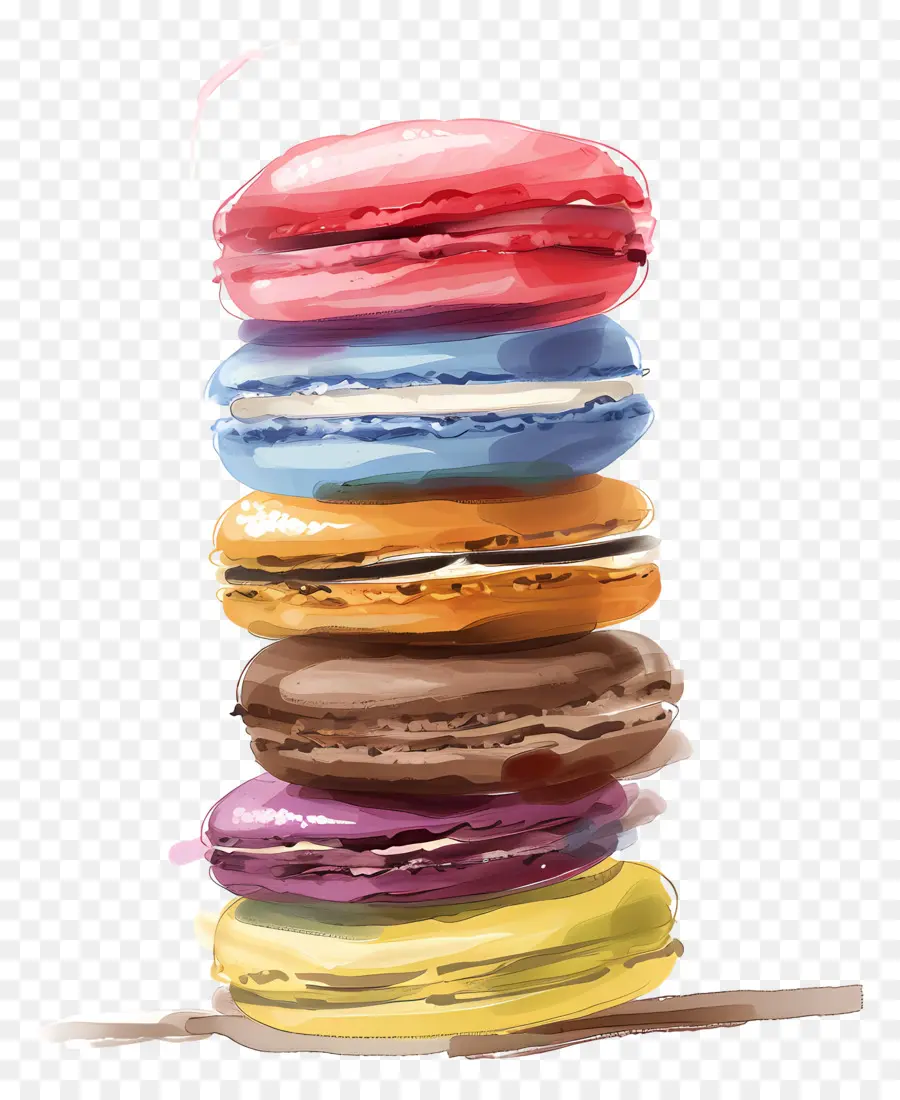 Pilha De Macarons，Macarons Coloridos PNG