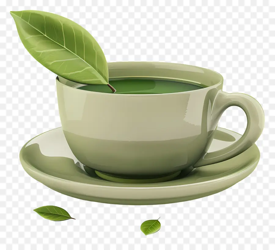 Chá Matcha，Copo Branco PNG