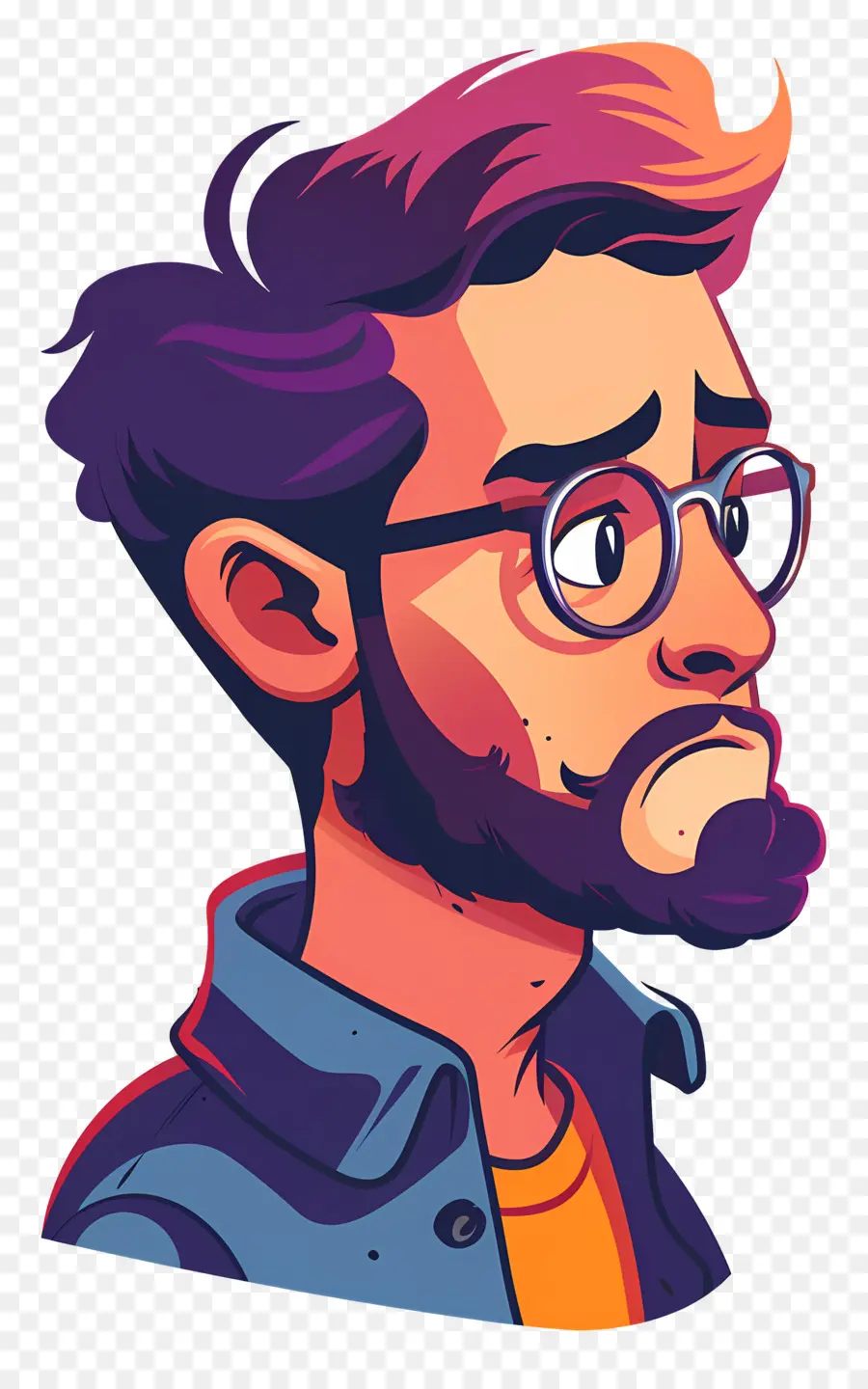 Homem Triste，Homem De Desenho Animado Com óculos PNG