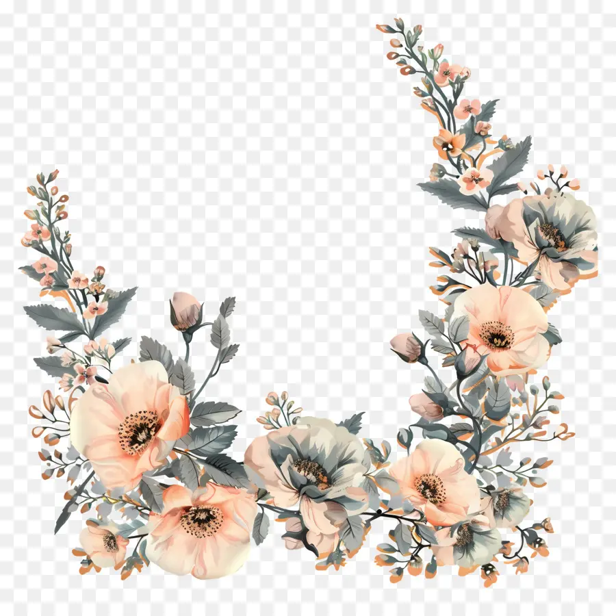 Flores Pastel，Flores Vermelhas E Laranjas PNG