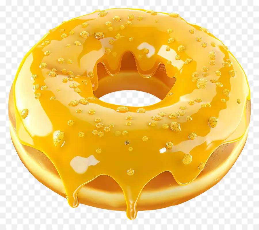 Rosquinha Amarela，Donut Esmaltado Amarelo PNG