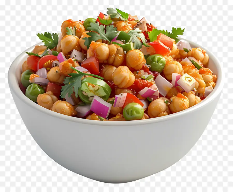 Tigela De Chana Chaat，Salada De Grão De Bico PNG