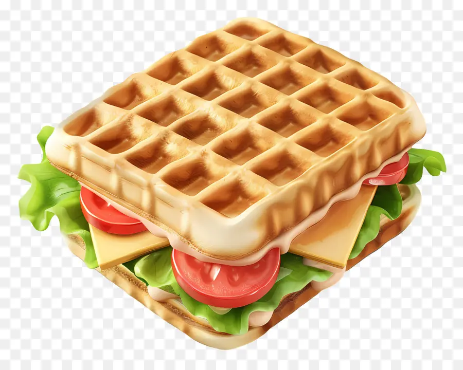 Sanduíche De Waffle，Waffle PNG