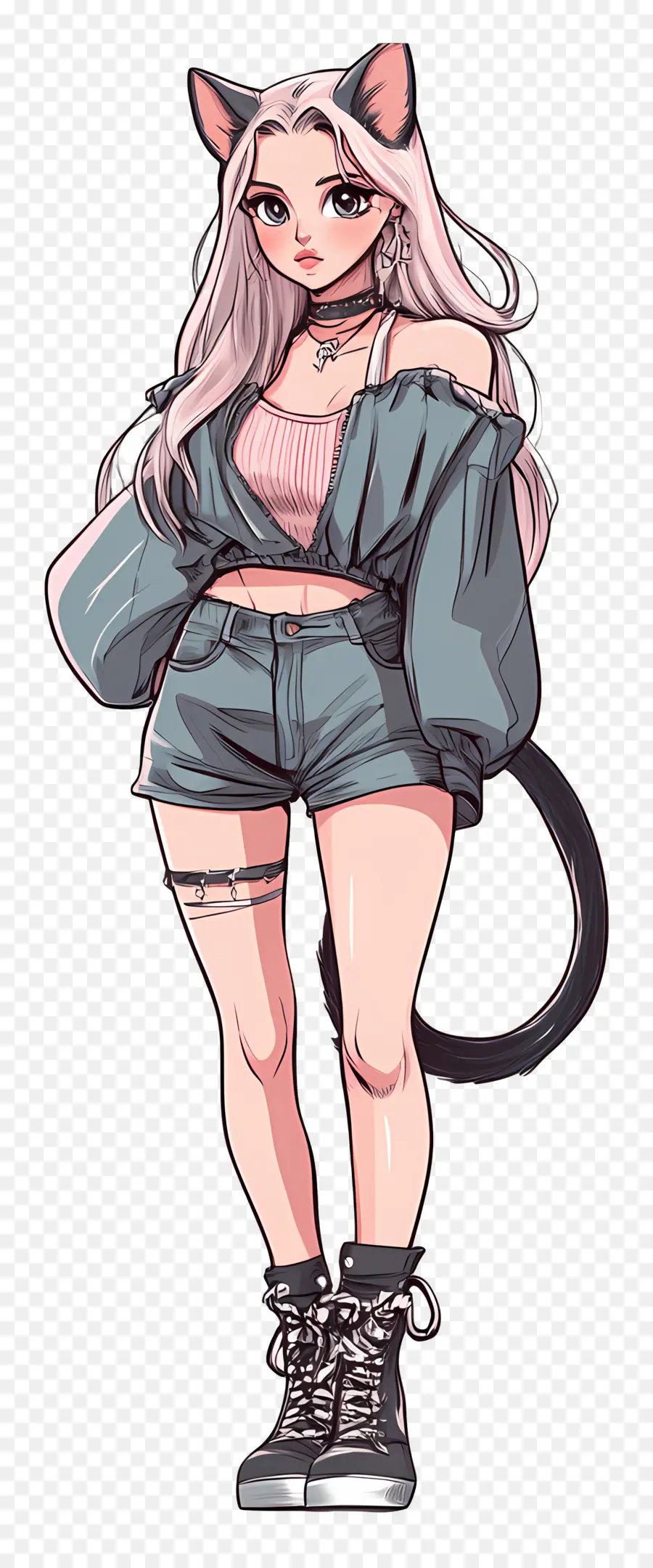 Garota Gato，Garota Anime PNG