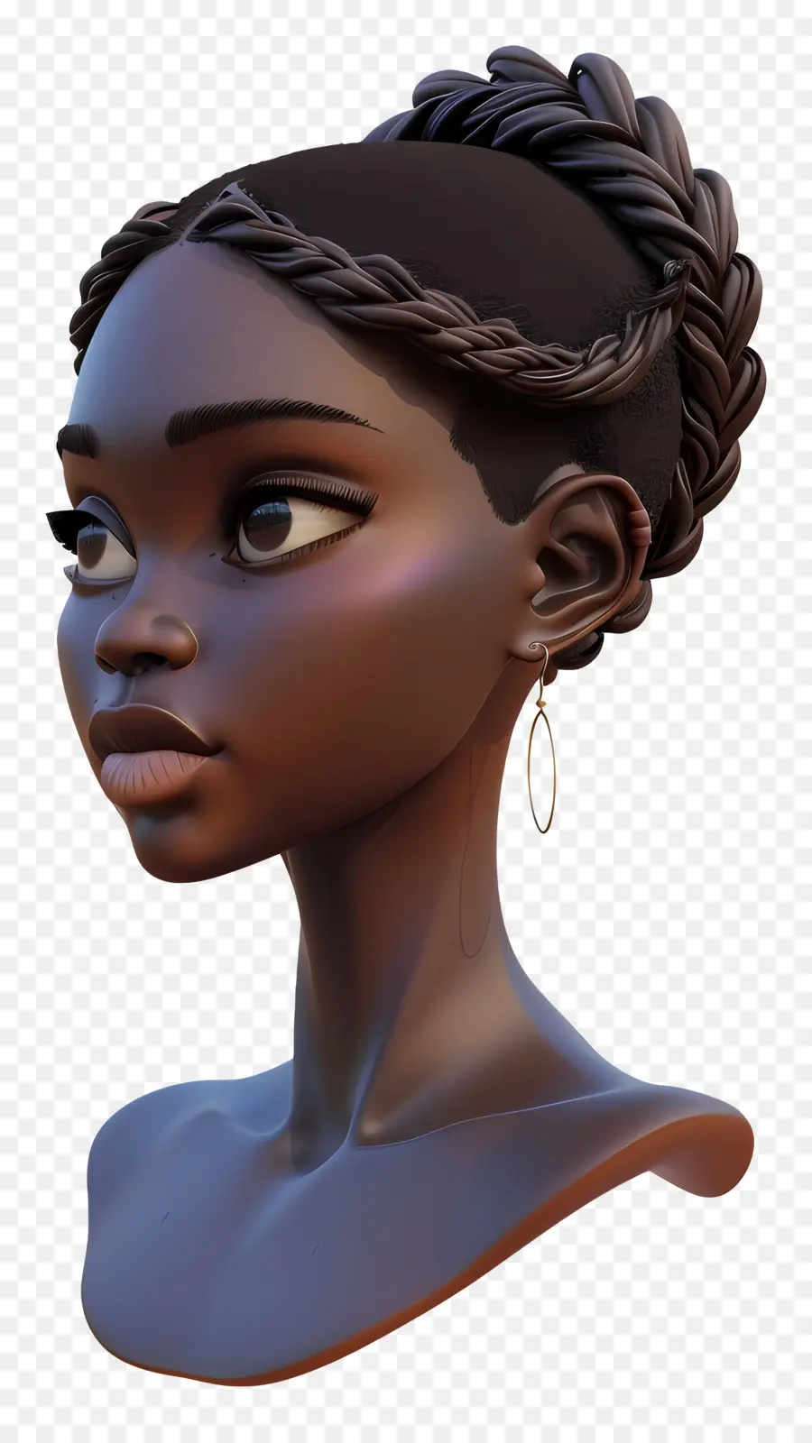 Mulher Negra，Busto Feminino Modelo 3d PNG