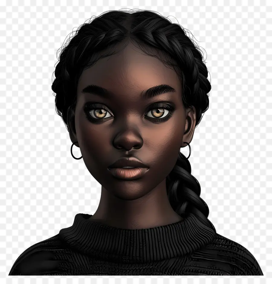 Mulher Negra，Garota Animada PNG