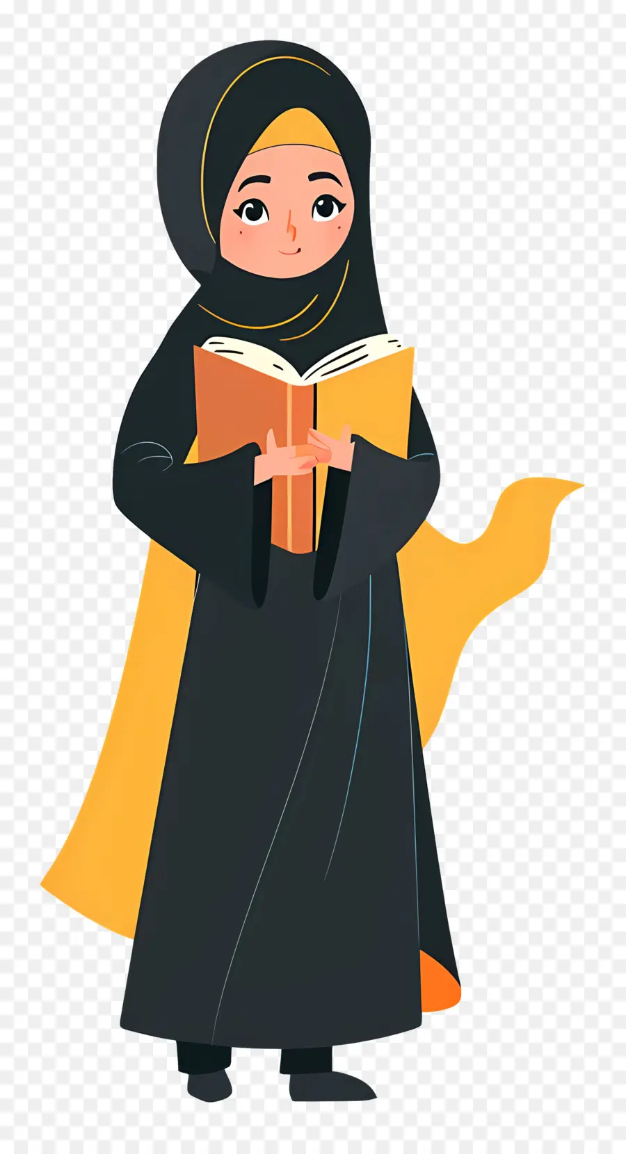 Menina Hijab Segurando Livro，Mulher Lendo Livro PNG