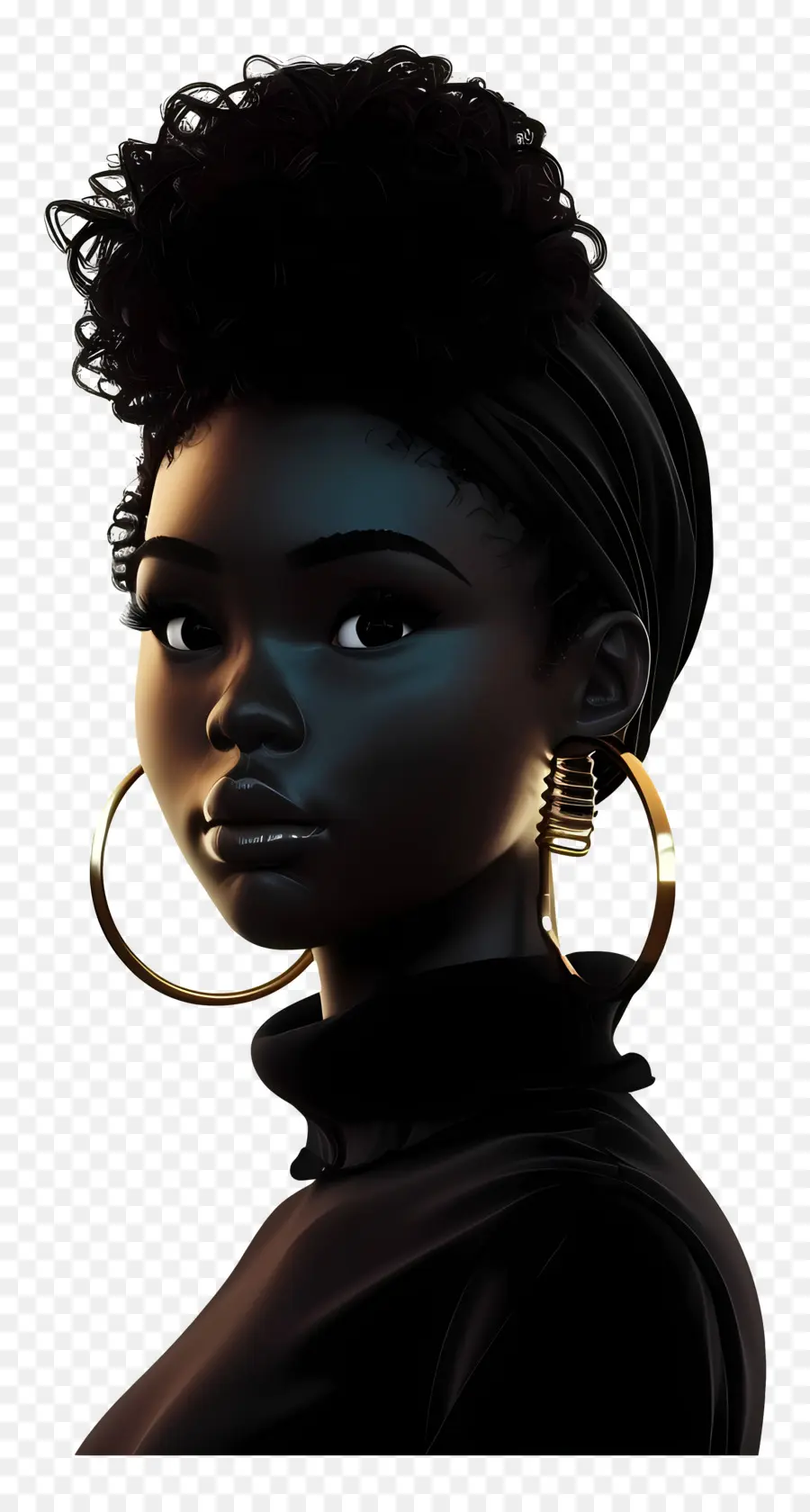 Mulher Negra，Retrato De Mulher PNG