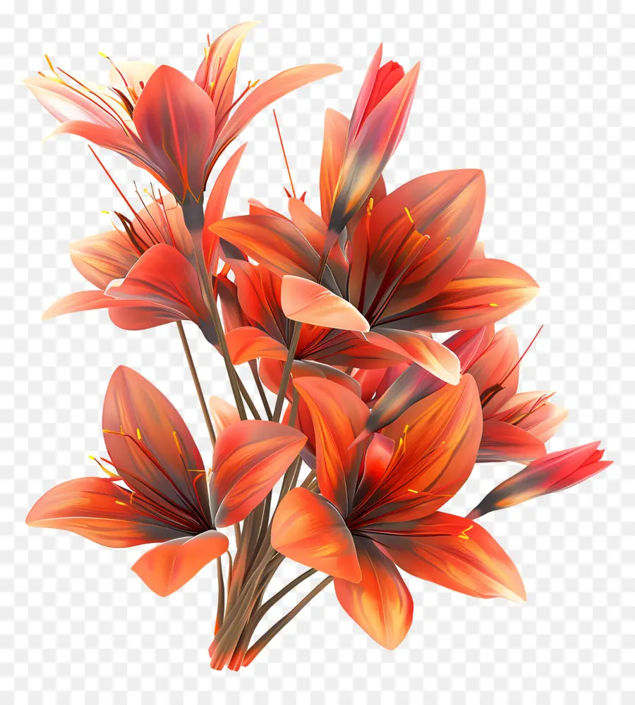 Flores De Açafrão，Flores Vermelhas PNG